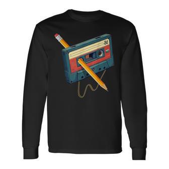 80S 90S Retro Party Costume Nostalgia Cassette Long Sleeve T-Shirt - Thegiftio UK