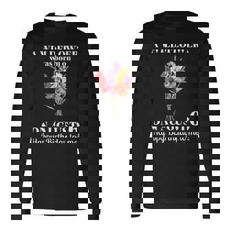 8月6日 誕生 花 グラジオラスとポピー 8月の誕生日 長袖Tシャツ - Kawaiitshirt