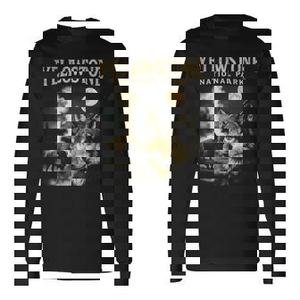 90S Yellowstone National Park Wolf And Bison Vintage Long Sleeve T-Shirt | Seseable CA