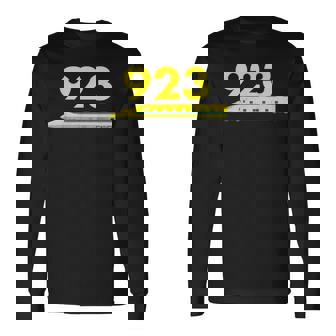 923形ドクターイエローT4 イラスト923テキスト 長袖Tシャツ - Kawaiitshirt