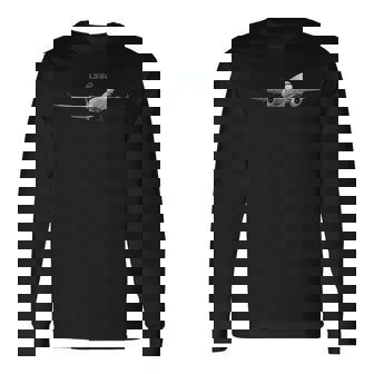 A350 旅客機、旅客機、飛行機、広胴機 長袖Tシャツ - Kawaiitshirt