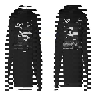 Airbus-A318 エアクラフト ホワイト 長袖Tシャツ - Kawaiitshirt