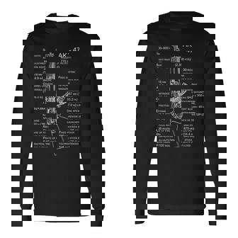 Ak-47 シャツ Ak-47 ブループリント 長袖Tシャツ - Kawaiitshirt