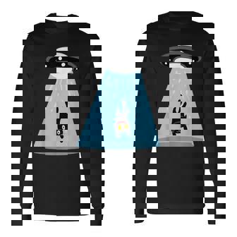 Alien Cat Abduction Ufo Cat Alien Abduction 長袖Tシャツ - Kawaiitshirt