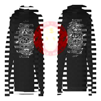 Always Tired Never Broke Skull On Back Long Sleeve T-Shirt - Monsterry
