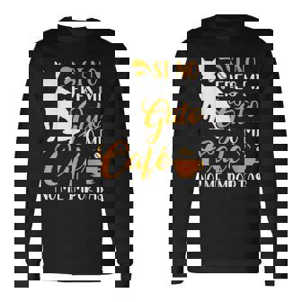 Amante De Gato Regalo Gatos Divertido Gato No Me Importas Adultos Negro Talla Pequeña Manga De Doble Puntada De Tirantes Camiseta de manga larga - Regaloses