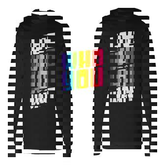 Amor Quién Quieres Arco Iris Lgbt Bandera Gay Mes Orgullo Humano Camiseta de manga larga - Regaloses