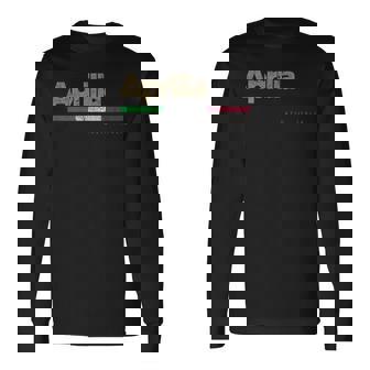 Aprilia イタリア都市レトロフラッグ イタリア 長袖Tシャツ - Kawaiitshirt