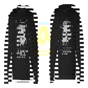 Area 51 Ufoハンターtシャツ エイリアン誘拐 I Want To Believe 長袖Tシャツ - Kawaiitshirt