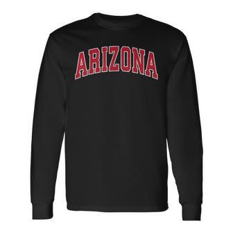 Arizona Az Vintage Athletic Sports Style 80S 90S Long Sleeve T-Shirt - Thegiftio UK