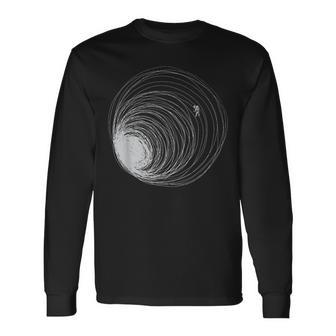 Astronauta Agujero Negro Perdido En El Espacio Ilustración Universo Camiseta de manga larga - Regaloses