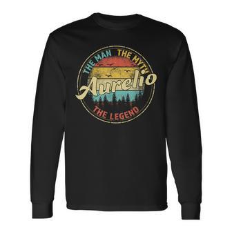 Aurelio Man Myth Legend Nombre Personalizado Para Hombre Camiseta de manga larga - Regaloses