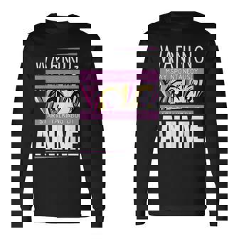 Avertissement Parler Spontanément Du Mode Deie Anime Otaku T-shirt à manches longues - Cadeauxyz