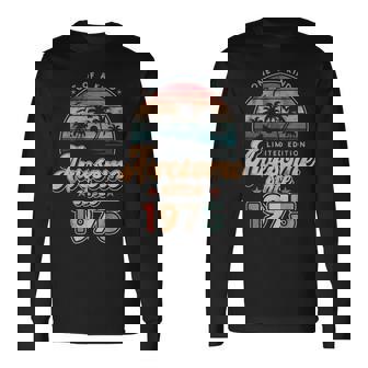 Awesomeince 1975 パームツリー 50歳の誕生日 長袖Tシャツ - Kawaiitshirt