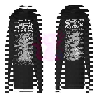 Axolotl Fresa Leche Kawaii Estética Niño Adolescente Anime Chica Camiseta de manga larga - Regaloses