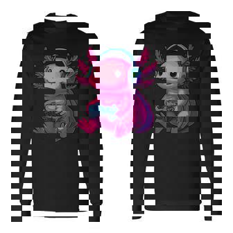 Axolotl Video Games Gaming Axolotl Long Sleeve T-Shirt - Thegiftio UK