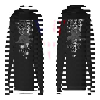 B-2 スピリット ステルス 飛行機 愛国心 飛行機 ビンテージ 長袖Tシャツ - Kawaiitshirt