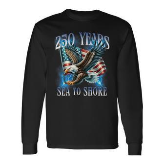 On Back 250 Years Sea To Shore 250Th Military Anniversary Long Sleeve T-Shirt - Thegiftio UK