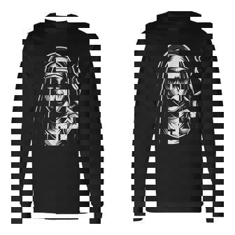 Badmoking Nun オカルトゴス 魔術&ホラー ゴシック 長袖Tシャツ - Kawaiitshirt