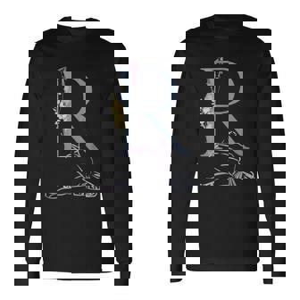 Balla バレリーナ イニシャル 名 R ダンス モノグラム バレエ 長袖Tシャツ - Kawaiitshirt