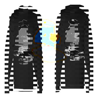 Bambino 4° Compleanno Di Polizia 4 Anni Di Costume Auto Polizia Maglietta a maniche lunghe - Novitaregali