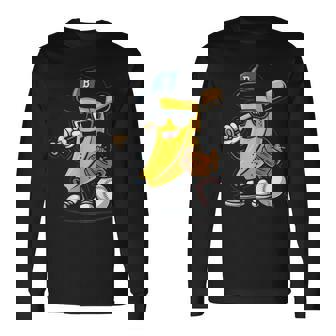 Banana Baseball Player Fruit Lover Present Long Sleeve T-Shirt - Thegiftio UK