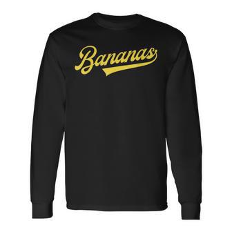 Banana Retro Throwback Bananas Classic Long Sleeve T-Shirt - Thegiftio UK