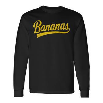 Bananas School Sports Fan Team Spirit Name Long Sleeve T-Shirt - Thegiftio UK