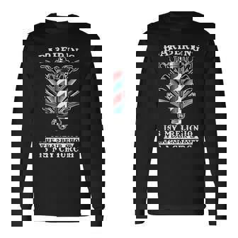 Barber ヘアドレッサー ヘアスタイリスト バーバーショップ バーバー 長袖Tシャツ - Kawaiitshirt