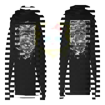 Baseball Home Plate Drip Camo Cat Military Fathers Day Long Sleeve T-Shirt - Monsterry