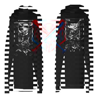 Baseball Ice Cream Drip Youth 4Th Of July Red White And Blue Long Sleeve T-Shirt | Mazezy