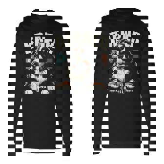 Berner And Chill バーニーズマウンテンドッグ 面白いグラフィックtシャツ 長袖Tシャツ - Kawaiitshirt