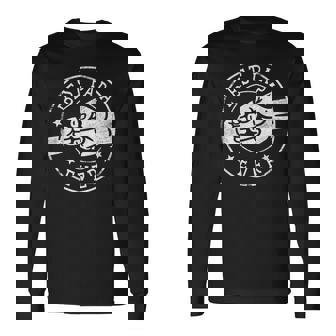 Best Papa Ever Fist Bump Circle Emblem Papa Long Sleeve T-Shirt - Monsterry