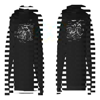 Bicycle Anatomy ロードバイク サイクリング 長袖Tシャツ - Kawaiitshirt