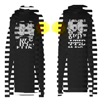 Big Ol’ Hitties Softball Skeleton Hands Softball Long Sleeve T-Shirt | Mazezy