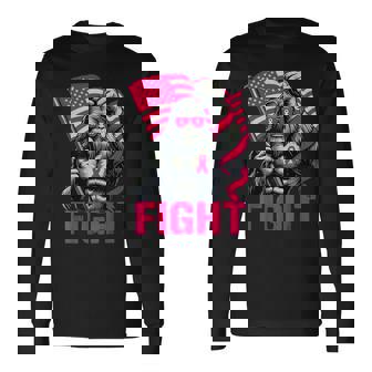 Bigfoot Pink Ribbon Fight Breast Cancer Awareness Long Sleeve T-Shirt | Mazezy