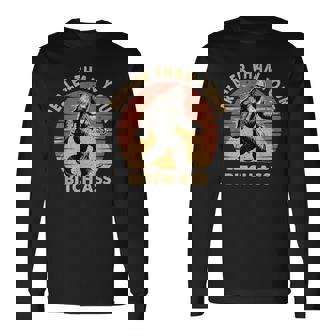 Bigfoot Realer Than Your Bitch Ass Sasquatch Joke Long Sleeve T-Shirt - Thegiftio