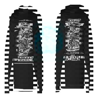 Biker Never Underestimate An Old Man On Motorcycle Langarmshirts - Seseable