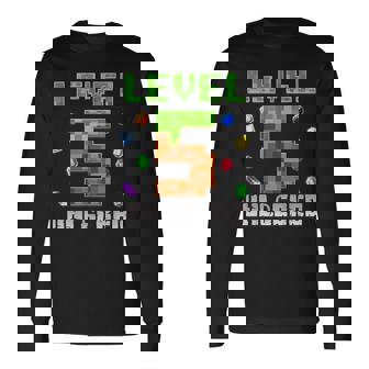 Birthday Boy Level 5 Unlocked 5Th Birthday Game Pixel Long Sleeve T-Shirt - Monsterry