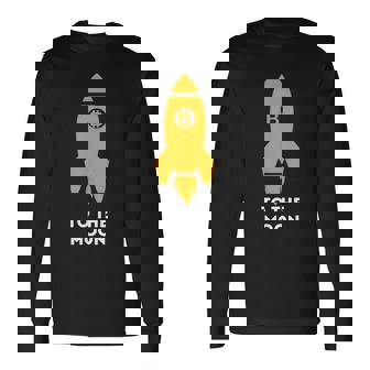 Bitcoin To The Moon おもしろビットコインシャツ ビットコインギフト 長袖Tシャツ - Kawaiitshirt