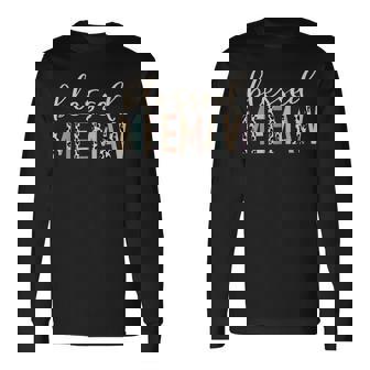 Blessed Meemaw Cute Leopard Print Long Sleeve T-Shirt - Monsterry