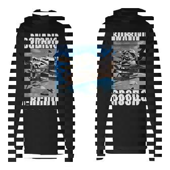 Bombardino Crocodilo イタリアンブレインロットミーム 長袖Tシャツ - Kawaiitshirt