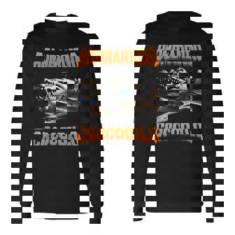 Bombardino Crocodilo イタリアンブレインロットミーム 長袖Tシャツ - Kawaiitshirt