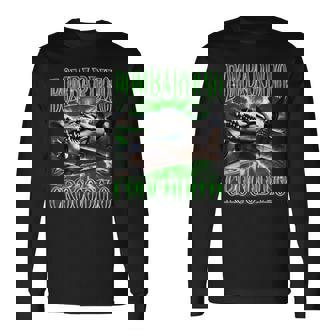 Bombardino Crocodilo イタリアンブレイン 面白い クロコダイル ミーム 長袖Tシャツ - Kawaiitshirt