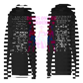 Boots On The Ground Fashion Western Melanin Black Cowgirl Long Sleeve T-Shirt - Thegiftio