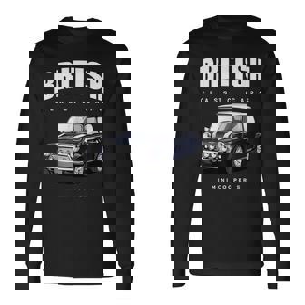 British Classic Car ダークブルー ミニスポーツカー 長袖Tシャツ - Kawaiitshirt