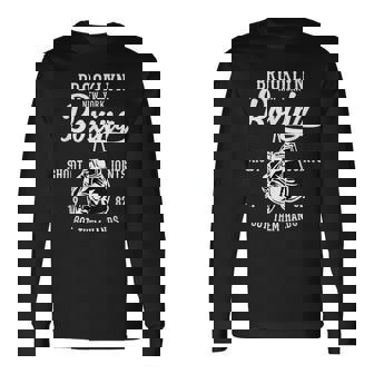 Brooklyn New York ボクシング スローバック 長袖Tシャツ - Kawaiitshirt