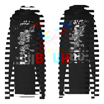 Bruh 4Th Of July Boys Dab Bald Eagle American Flag Long Sleeve T-Shirt | Mazezy