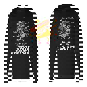 Bruh Dabbing Taco Cinco De Mayo Boys Mexican Food Dab Long Sleeve T-Shirt - Thegiftio