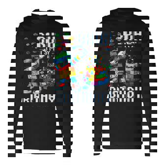 Bruh Its My Birthday Master Builder Dabbing Blocks Bricks Long Sleeve T-Shirt | Mazezy